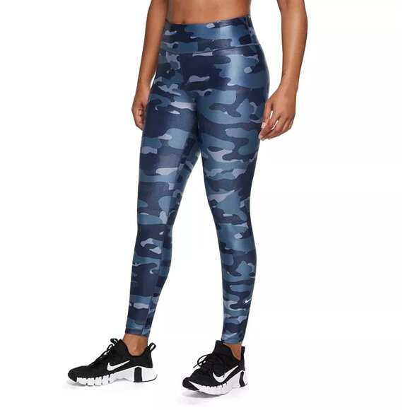 Nike Blue and Gray Camouflage Leggings - Picture 1 of 4